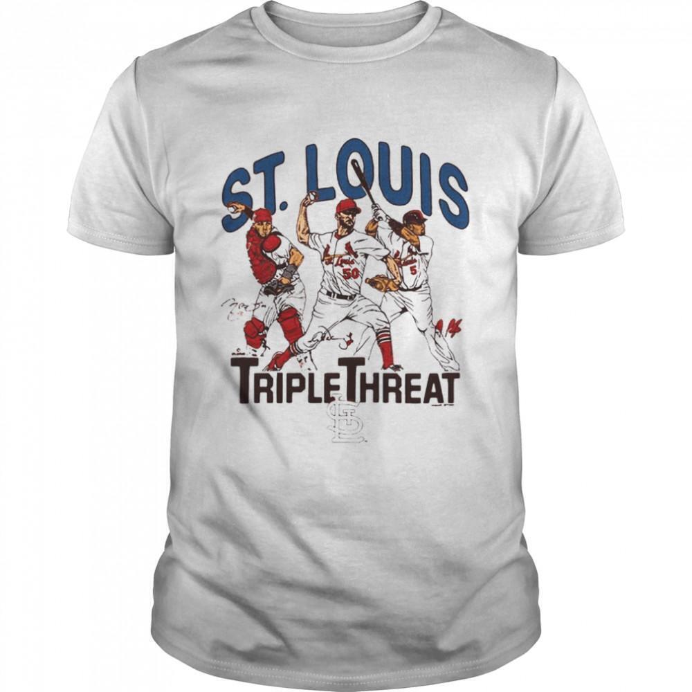St Louis Cardinals Triple Threat Molina Wainwright Pujols Signatures Shirt